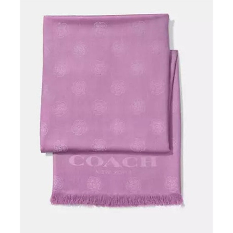 COACH Ladies Primrose Rose Jacquard Embossed Oblong Scarf, NWT