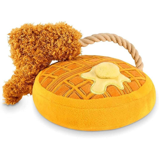 P.L.A.Y. Barking Brunch Chicken & Waffles Dog Chew Toy