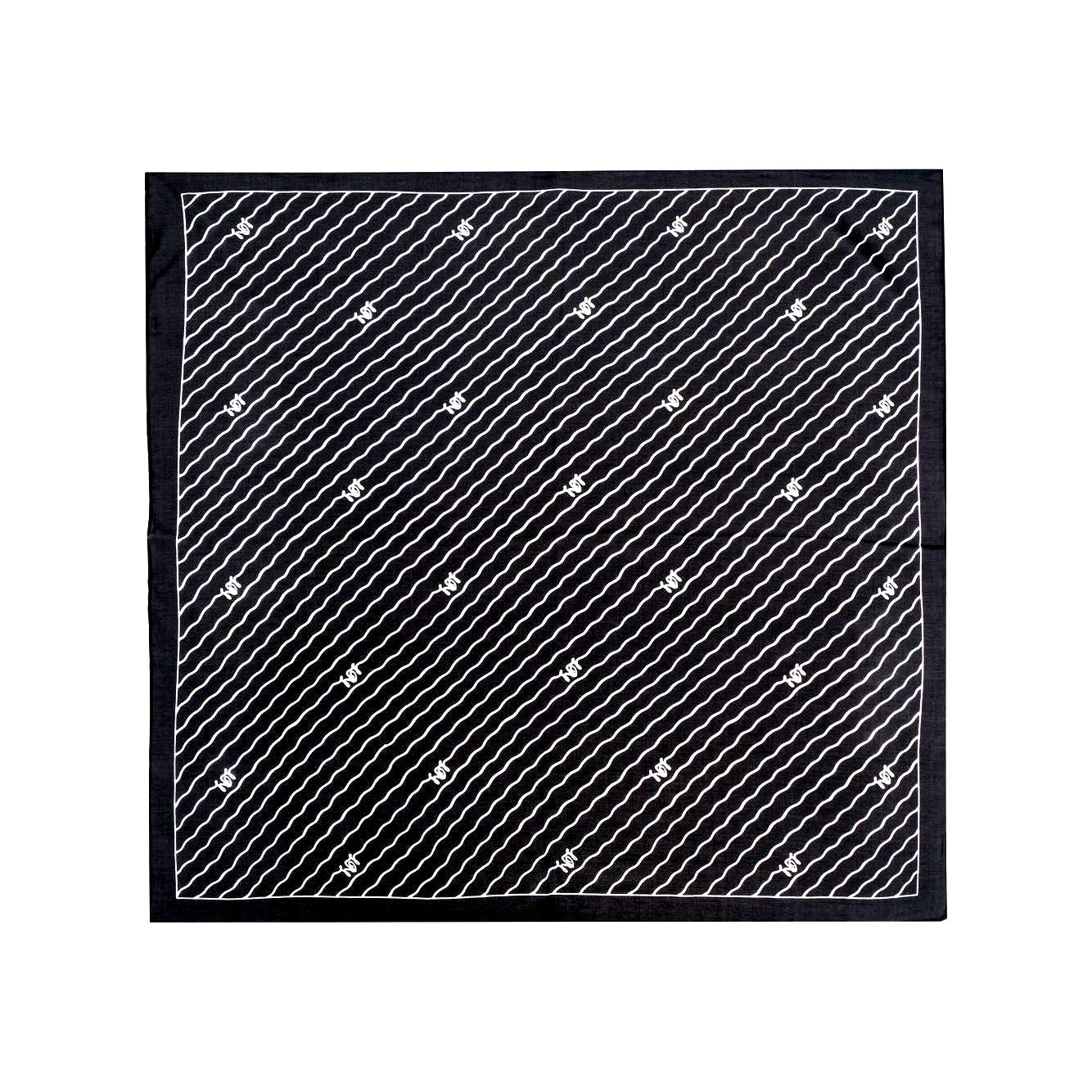 Lauren Ralph Lauren Monogram Scarf In Black White Stripe