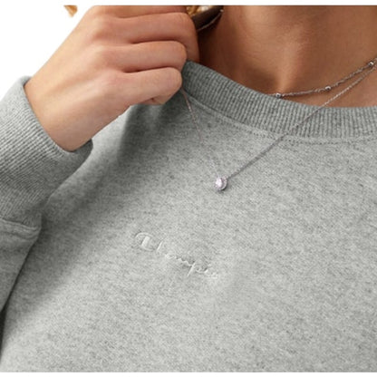 Champion Women's Powerblend Crewneck Sweatshirt in Oxford Gray