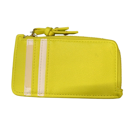 On 34th "Ramonah" Card Case Wallet in Lemon Yellow & White
