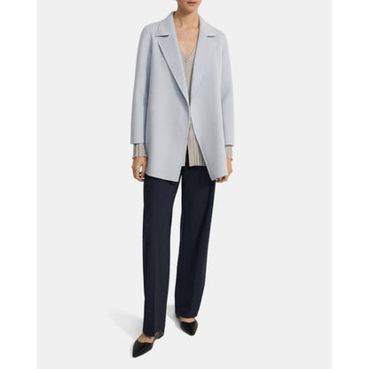 THEORY Clairene Jacket in Double-Face Wool-Cashmere in Harbor Melange