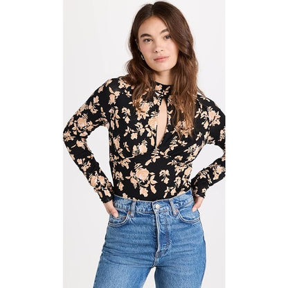 Free People Women's Dinner Party Top, Black Combo