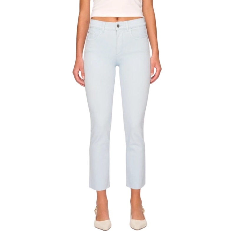 DL1961 Women's Cropped Mara Straight Leg Jeans in Pale Cerulean Blue