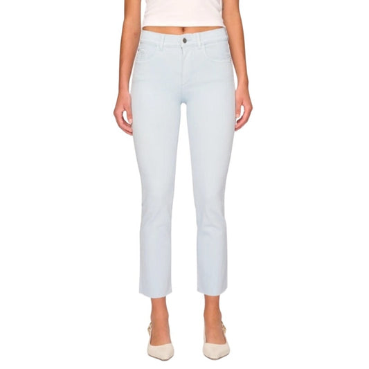 DL1961 Women's Cropped Mara Straight Leg Jeans in Pale Cerulean Blue