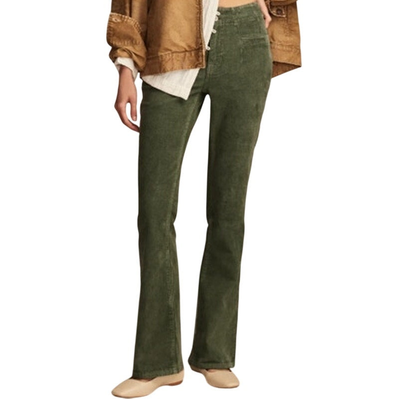 Lucky Brand Women's "Stevie" High-Rise Corduroy Jeans in Fairytale Green