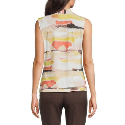 Calvin Klein Women's Printed V-Neck Sleeveless Cami Top in Pink Pepper Multi