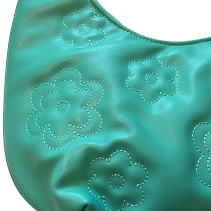 SkinnyDip Ladies Gerri Green Flower Quilt Shoulder Bag, NWT