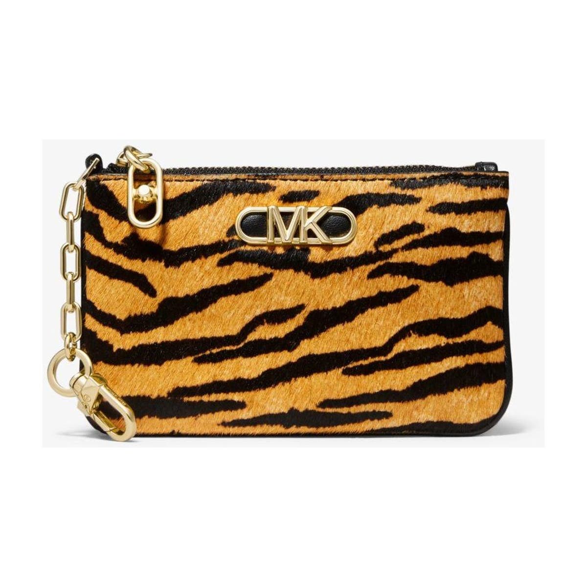 MICHAEL KORS Animal Print Calf Hair Parker Key Card Holder