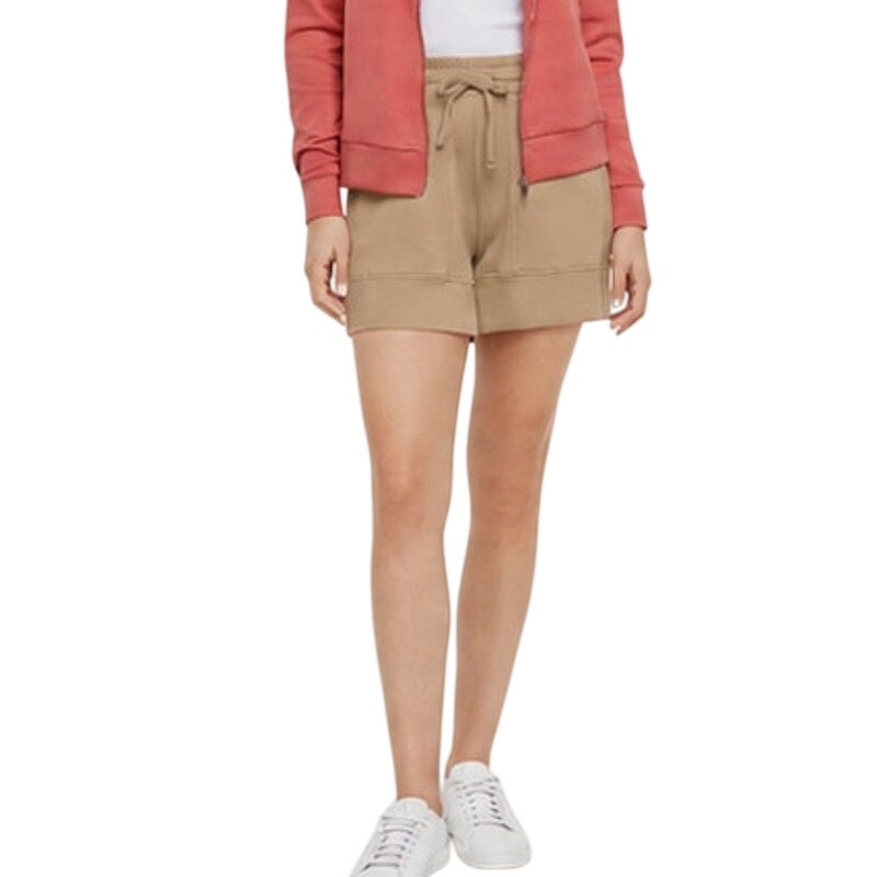Three Dots Women's Genevieve Drawstring Sweatshorts in Tuffet Tan