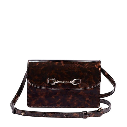 Sam Edelman "Loraine" Small Box Crossbody in Brown Black Tortoise Print