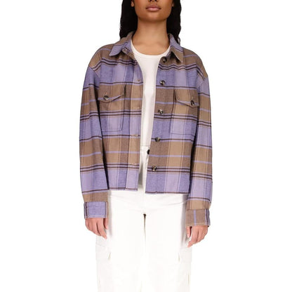 Sanctuary Startstruck Shacket In Violet Plaid