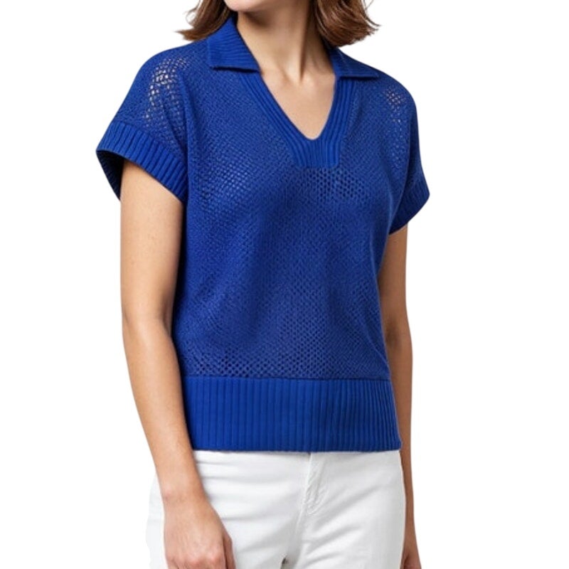 Three Dots Women's Lili Sweater in Navy Blue Peony