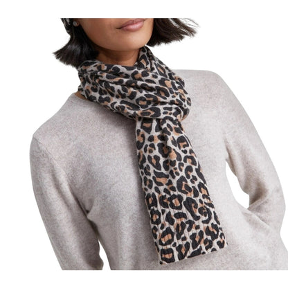 Charter Club Cashmere Leopard Muffler Scarf in Black Combo