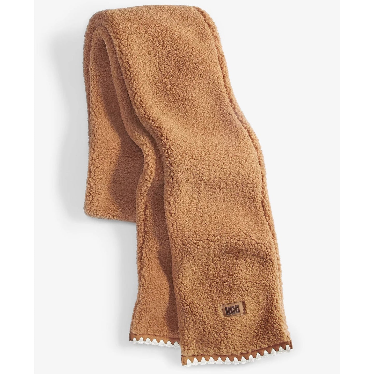 UGG® Women's Scalloped UGG Fluff Scarf in Chestnut