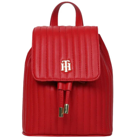 Tommy Hilfiger Mini Backpack Bag in Quilted Red w/ Gold Hardware
