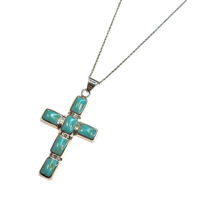 R. H. Macy Sterling Silver & Turquoise Cross Necklace