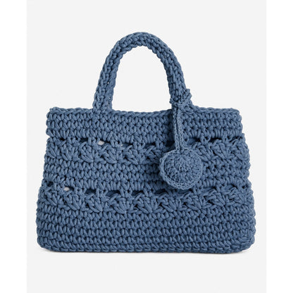 On 34th Crochet Medium Tote Bag In Blue Spell