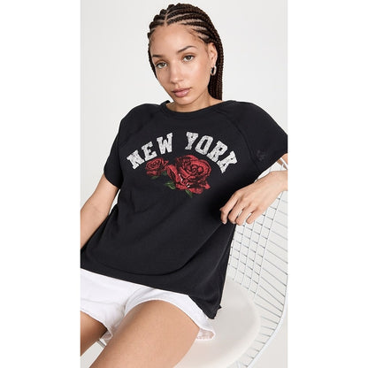 Free People Women's New York State Tee In Black & Red Rose