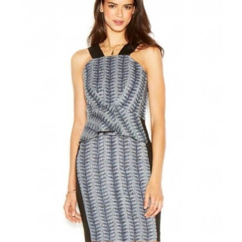 Rachel Roy Ladies Navy & Black Chevron Print Bodycon Dress, Size 8, NWT