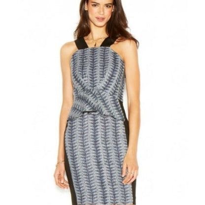 Rachel Roy Ladies Navy & Black Chevron Print Bodycon Dress, Size 8, NWT