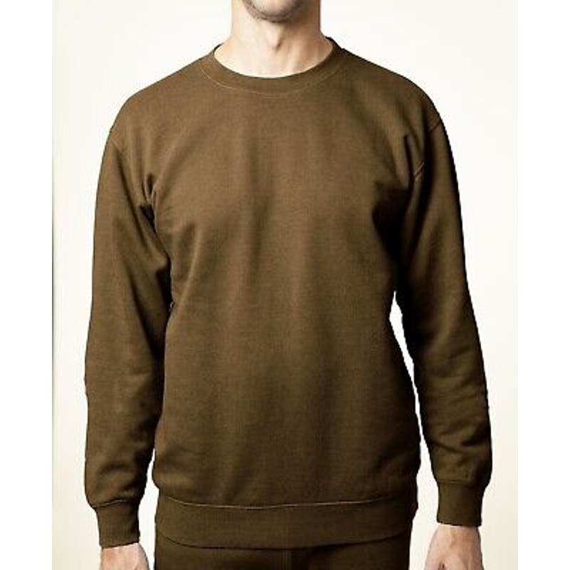 Lazer Men's Crewneck Burnout Fleece Sweatshirt Brown, Size XXL