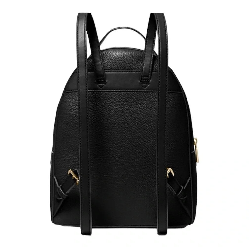 Michael Kors Valerie Medium Backpack In Black Pebbled Leather