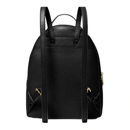 Michael Kors Valerie Medium Backpack In Black Pebbled Leather