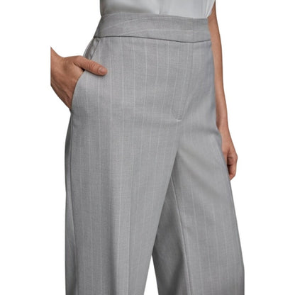 Donna Karan New York Women's Pinstriped Wide-Leg Pants in Light Gray & White