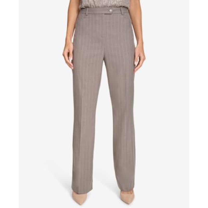 Calvin Klein Women's Pinstripe Trouser Pants in Oyi Gray