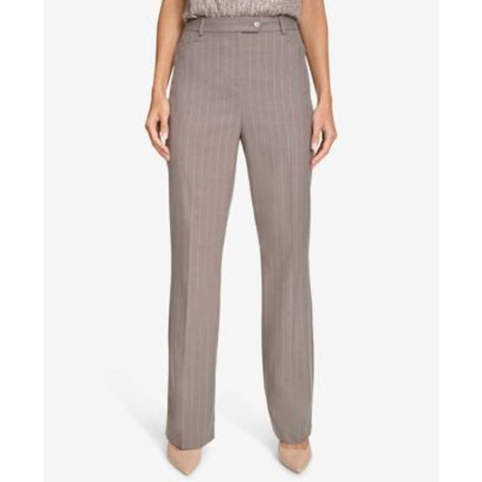 Calvin Klein Women's Pinstripe Trouser Pants in Oyi Gray
