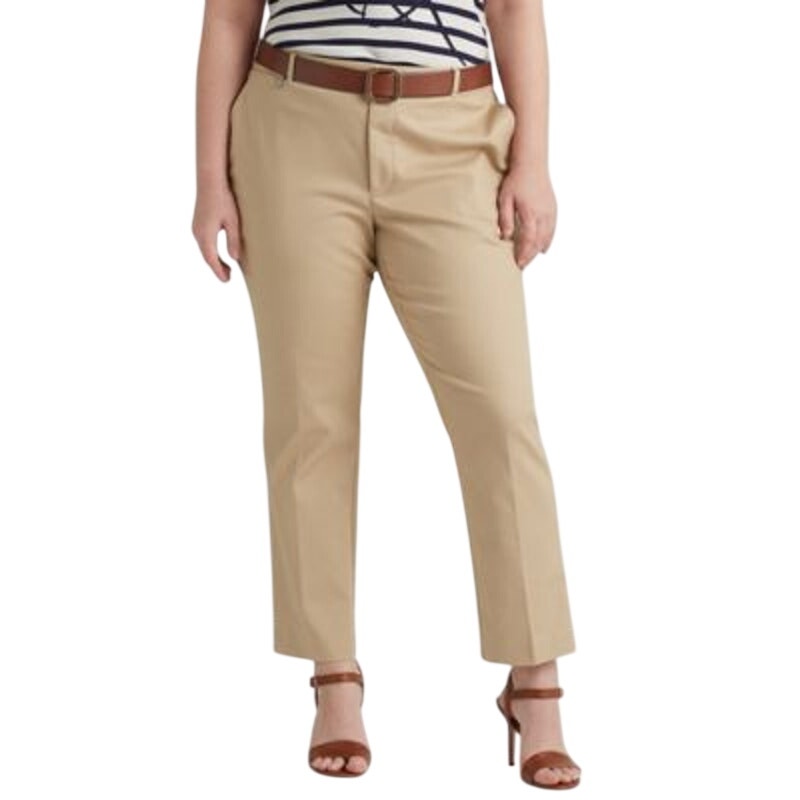 Lauren Ralph Lauren Women's Plus Size Skinny Pants in Birch Tan