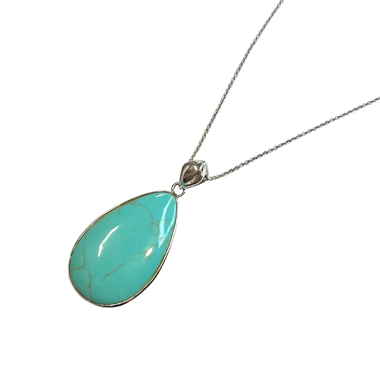 R. H. Macy Silver & Turquoise Teardrop Necklace, NWT!