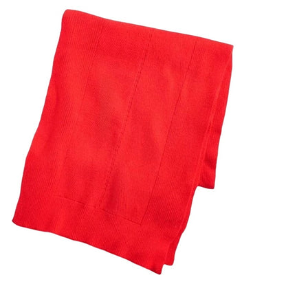 On 34th Women's Solid Multi-Stitch Scarf in Red