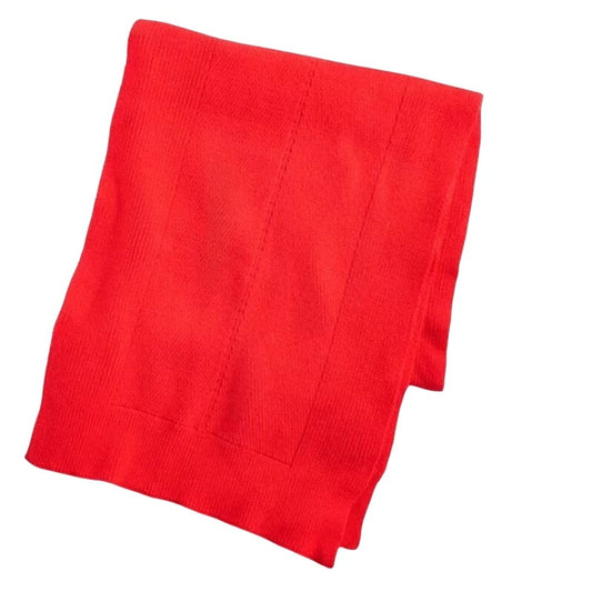 On 34th Women's Solid Multi-Stitch Scarf in Red
