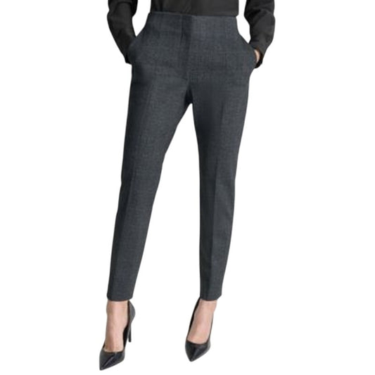 DKNY Women's High-Rise Slim-Leg Ankle Pants in Black Ivy