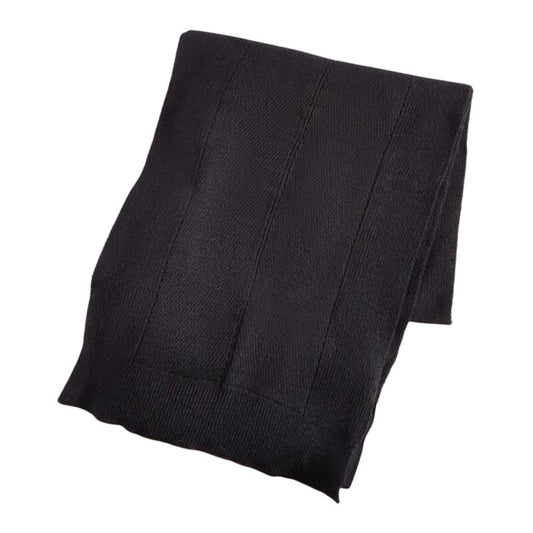 On 34th Women's Solid Multi-Stitch Scarf in Black
