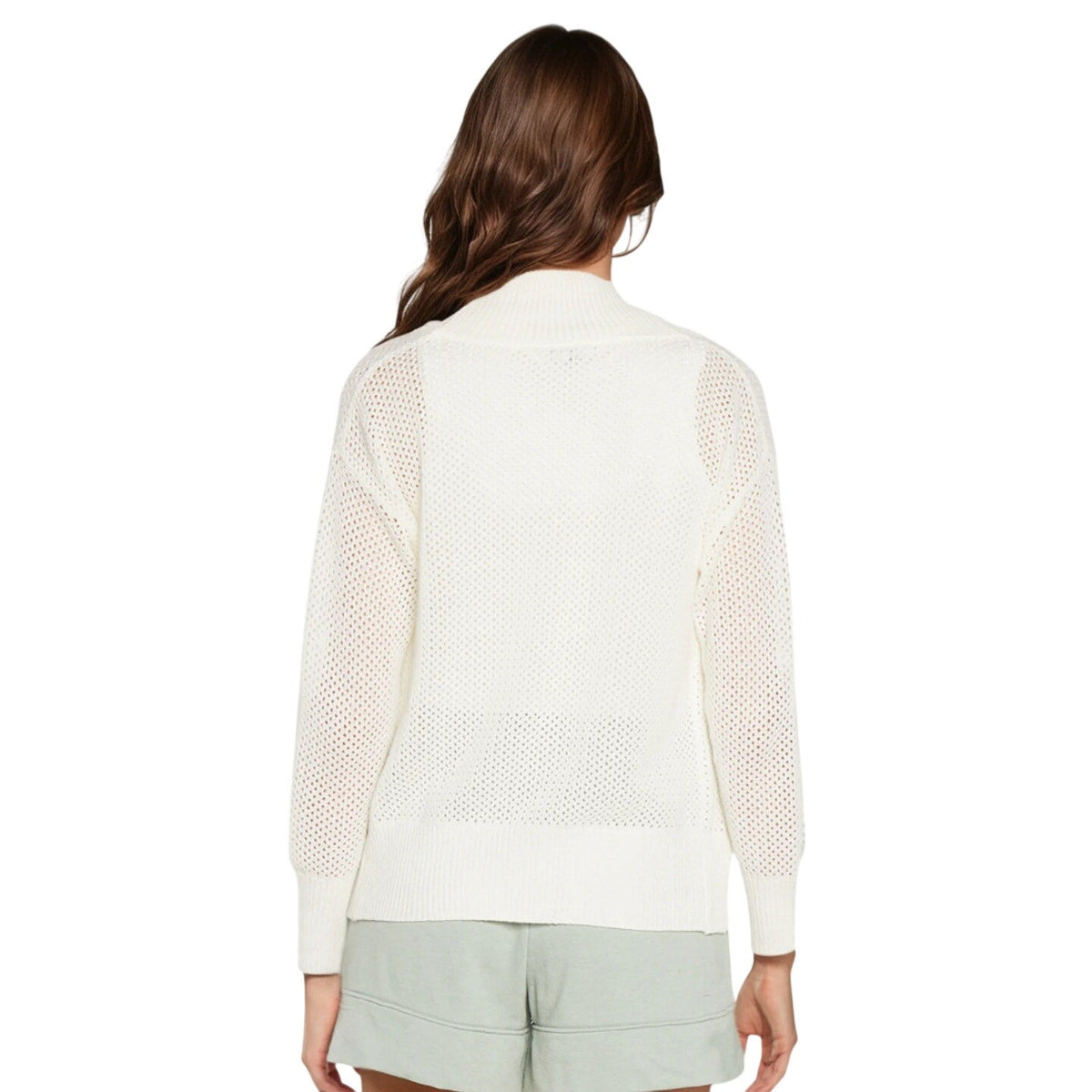Three Dots Women's Priscilla Knit Jacket in Swizzle Sugar White