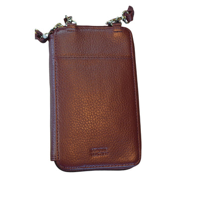 Giani Bernini Softy Leather Tech Crossbody Bag Wallet in Wine Red