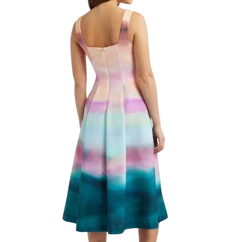 Vince Camuto Women's Scoop-Neck Fit & Flare Dress in Rainbow Ombre