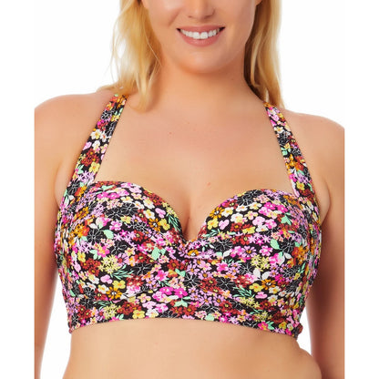 Salt + Cove Trendy Plus Size Ditsy-Print Underwire Bikini Top