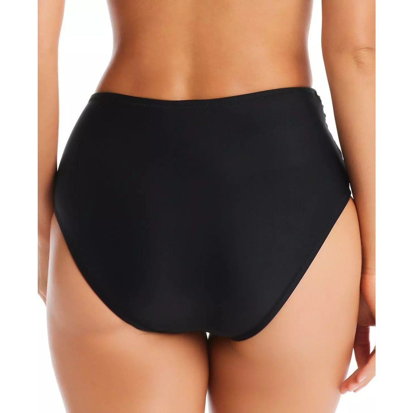 Bar III Shirred High-Rise Bikini Bottoms In Black