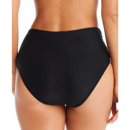 Bar III Shirred High-Rise Bikini Bottoms In Black