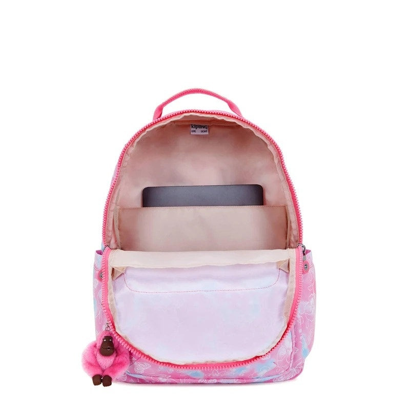 Kipling Seoul Large 15 Laptop in Pink Garden Clouds Large