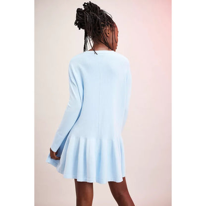 Free People  Time On My Side Mini Dress in Ice Water Blue