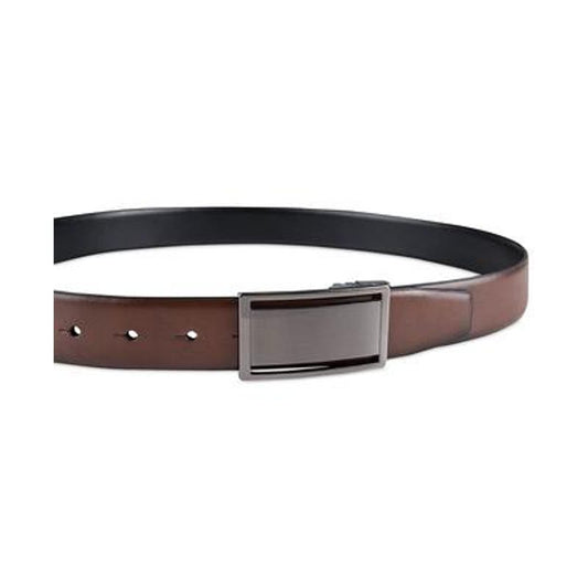 Alfani Men's Reversible Cut-Out Plaque Belt Brown/Black