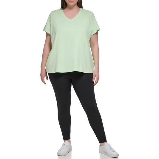 Calvin Klein Performance Women's Mint Green V-Neck Tee Shirt