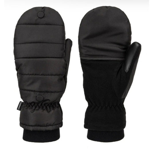 Isotoner Signature Women's Sleek Finger-Flip Touchscreen Mittens in Black, S/M