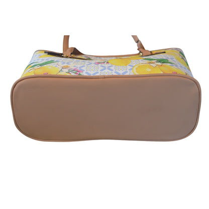 Giani Bernini Women's Lemon Print Saffiano Tote in Yellow Lemon Print