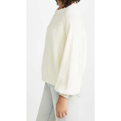 Free People Found My Friend Textured Sweater Cream